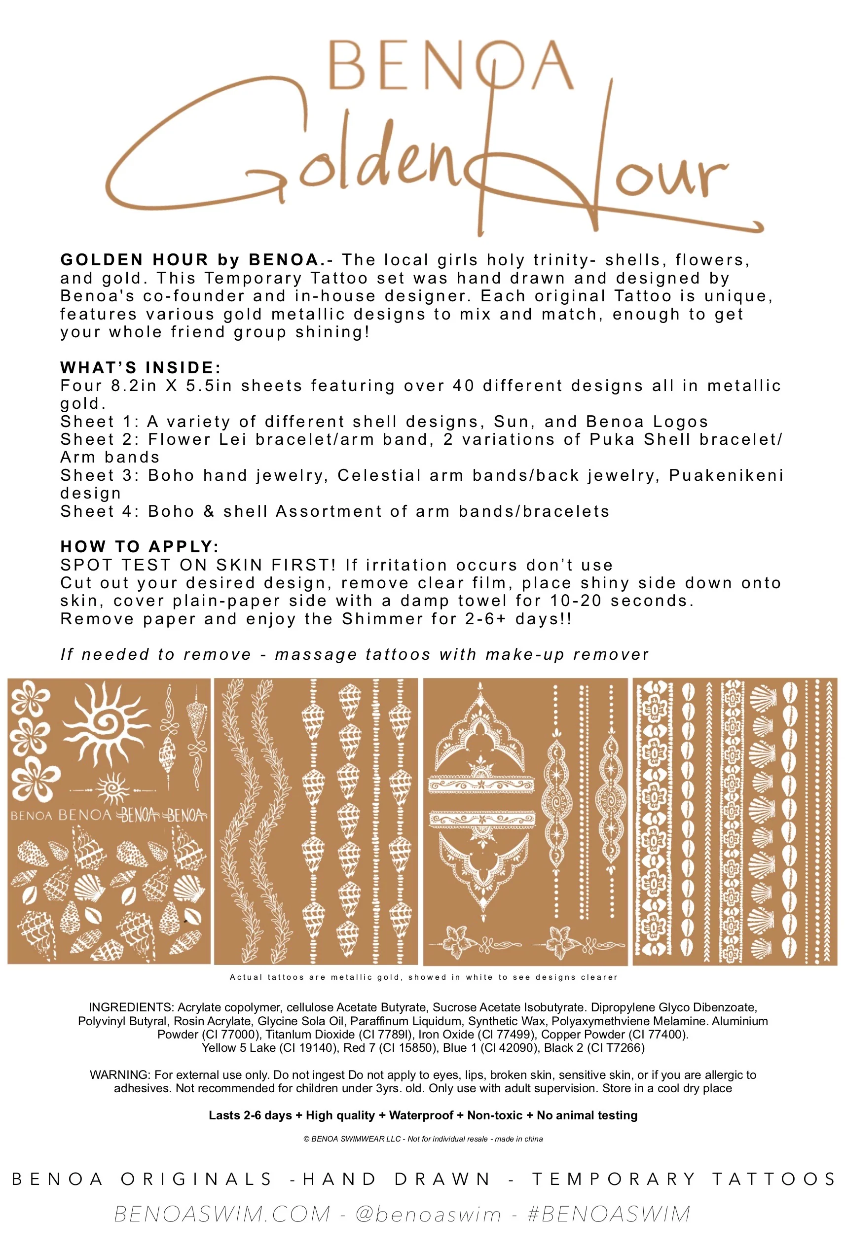 Golden Hour By Benoa - Temporary Tattoo Bundle - Image 6