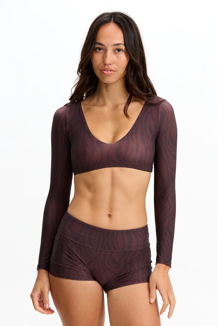 Low Rise Active Shorts - Chocolate Zebra - Image 3